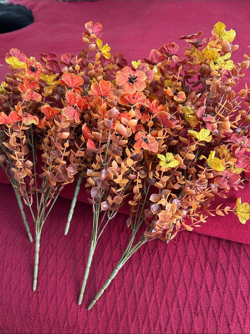 Autumn Orange & Yellow Faux Floral Spray Bundle - Home Accents